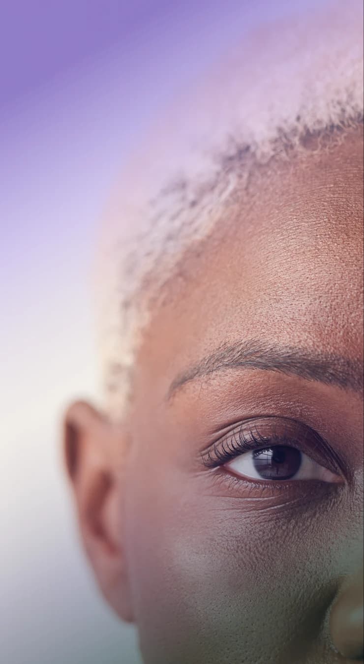 Close-up portrait representing healthcare technology